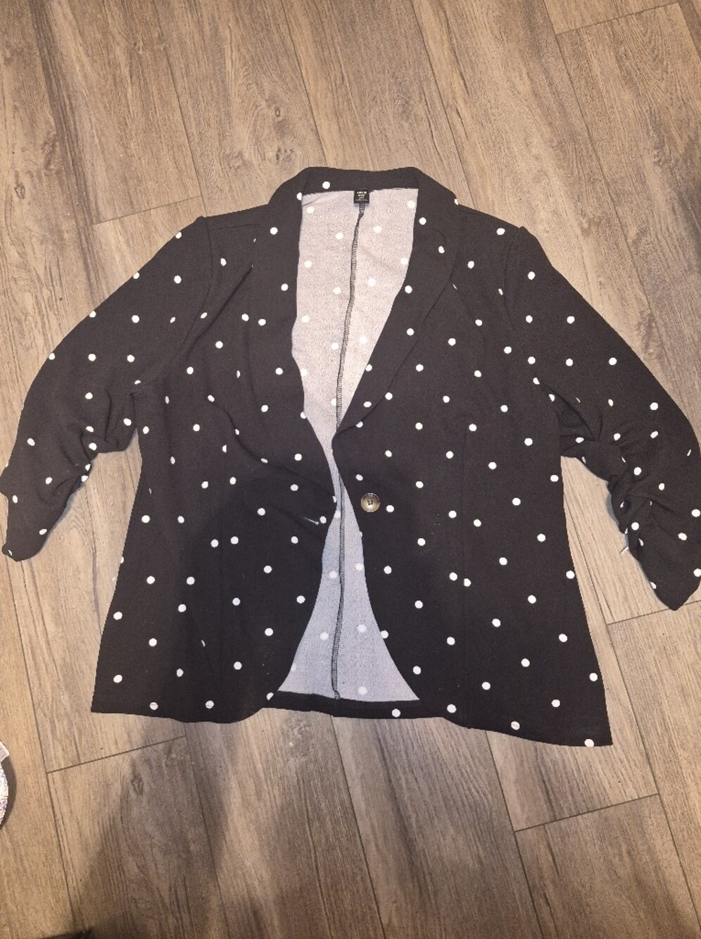 SHEIN Black Polka Dot Single-Button Blazer 2XL